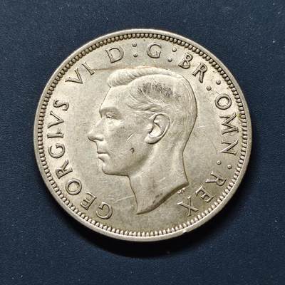 【全场包邮】纯粹捡漏拍497场-持续更新中 - 英国1941年乔治六世半克朗银币【32.3毫米14.14克50%】