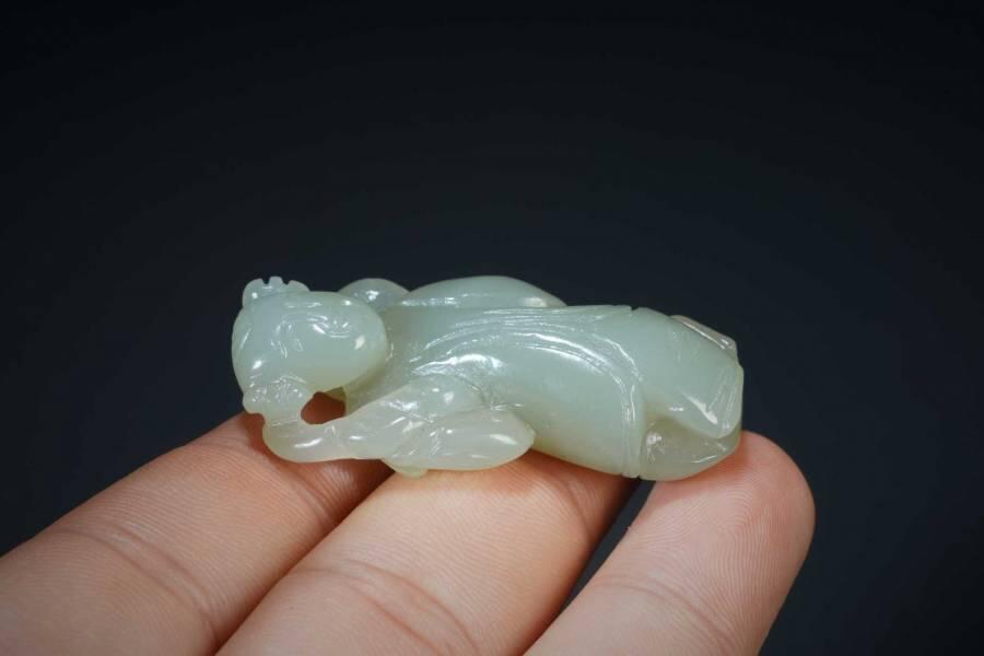 上海都达杂项专场五（全场包邮） 和田玉雕童子摆件87-160