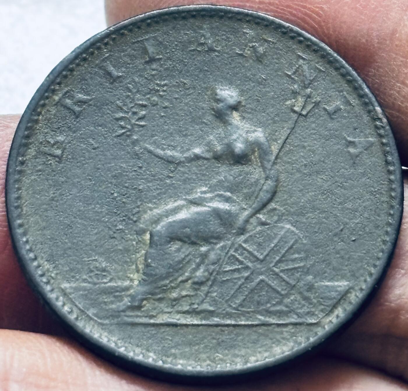 文馨钱币收藏 2026新年第四场（第 290 场）【长期接代拍品】 少见极美品 1896 年英国乔治三世小车轮半便士铜币，传世温润黑漆古包浆，细节完美