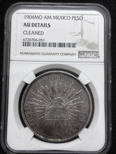 文馨钱币收藏 2026新年第四场（第 290 场）【长期接代拍品】 - NGC 评级 AUD1904 年墨西哥鹰洋银元