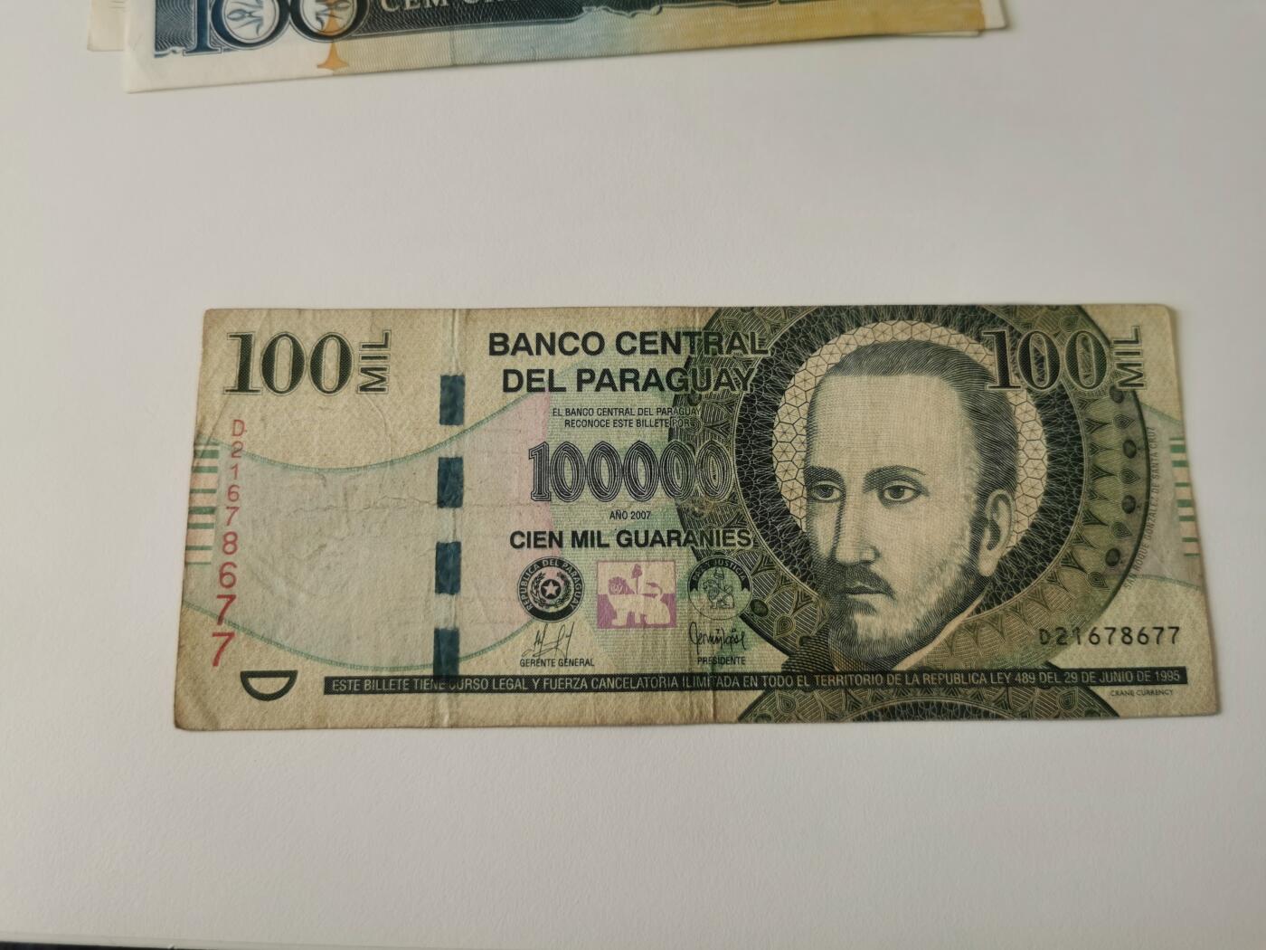 零零发流通品外国纸币拍卖 无佣金 巴拉圭