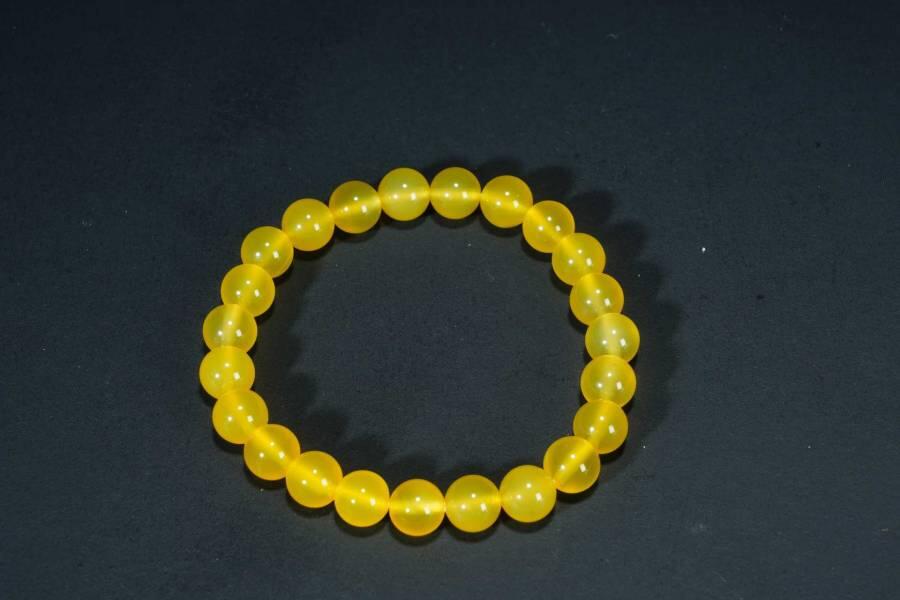 上海都达杂项专场五（全场包邮） 天然黄玛瑙0.8圆珠手串 附鉴定证书87-290