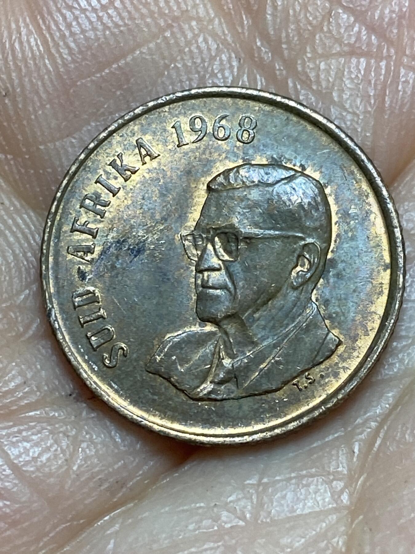 2026年第十三场(总第一百八十二场）外国好品散币场(免佣金) 南非🇿🇦1968年1分(独立后第三套，布尔语版)