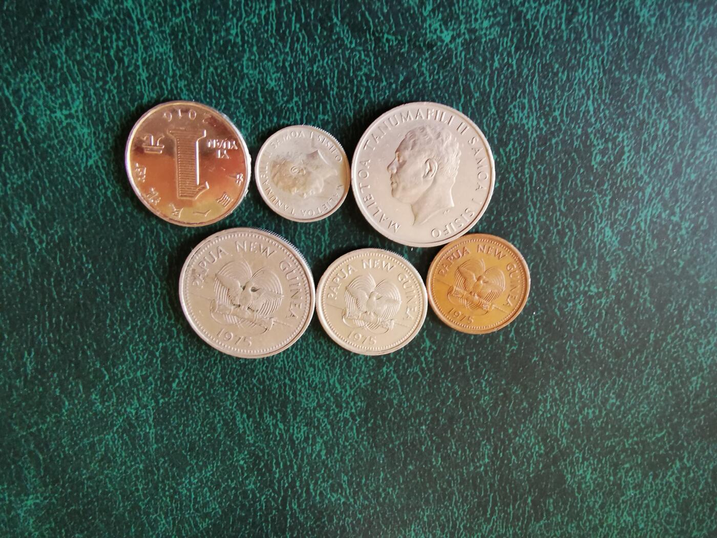 零零发外国硬币拍卖 无佣金 巴布亚新几内亚和萨摩亚一组