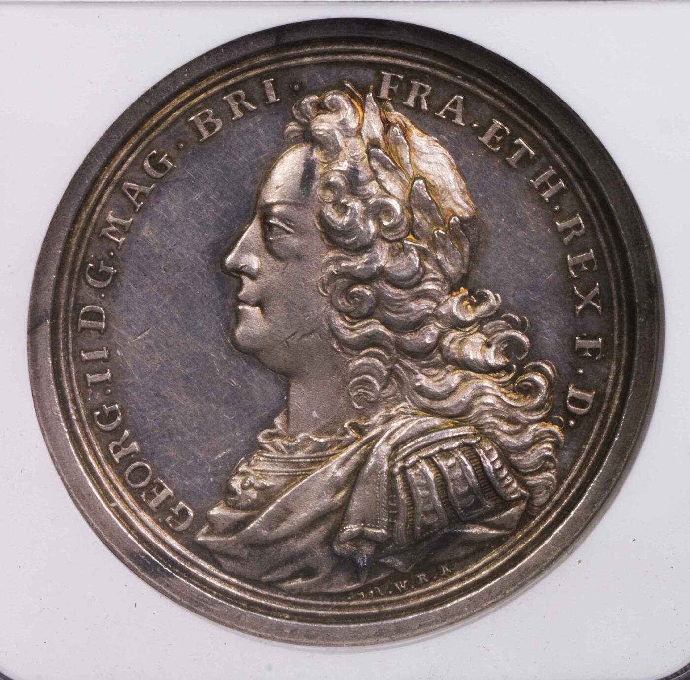 NGC-MS62 1744英国乔二土伦海战纪念银章