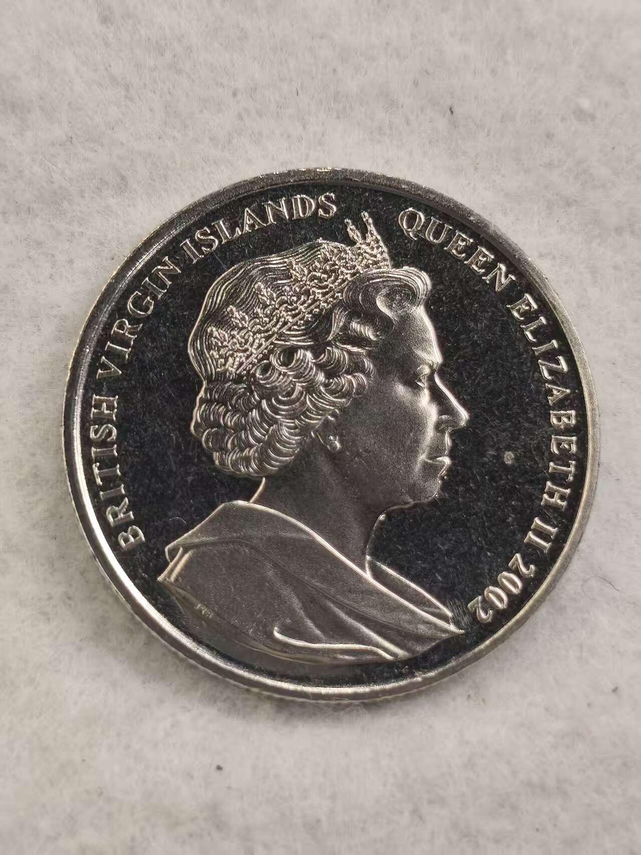 G&W世界散币，银币处理专场（第44场） 英属维尔京2002年1元  伊丽莎白王太后逝世  克朗型