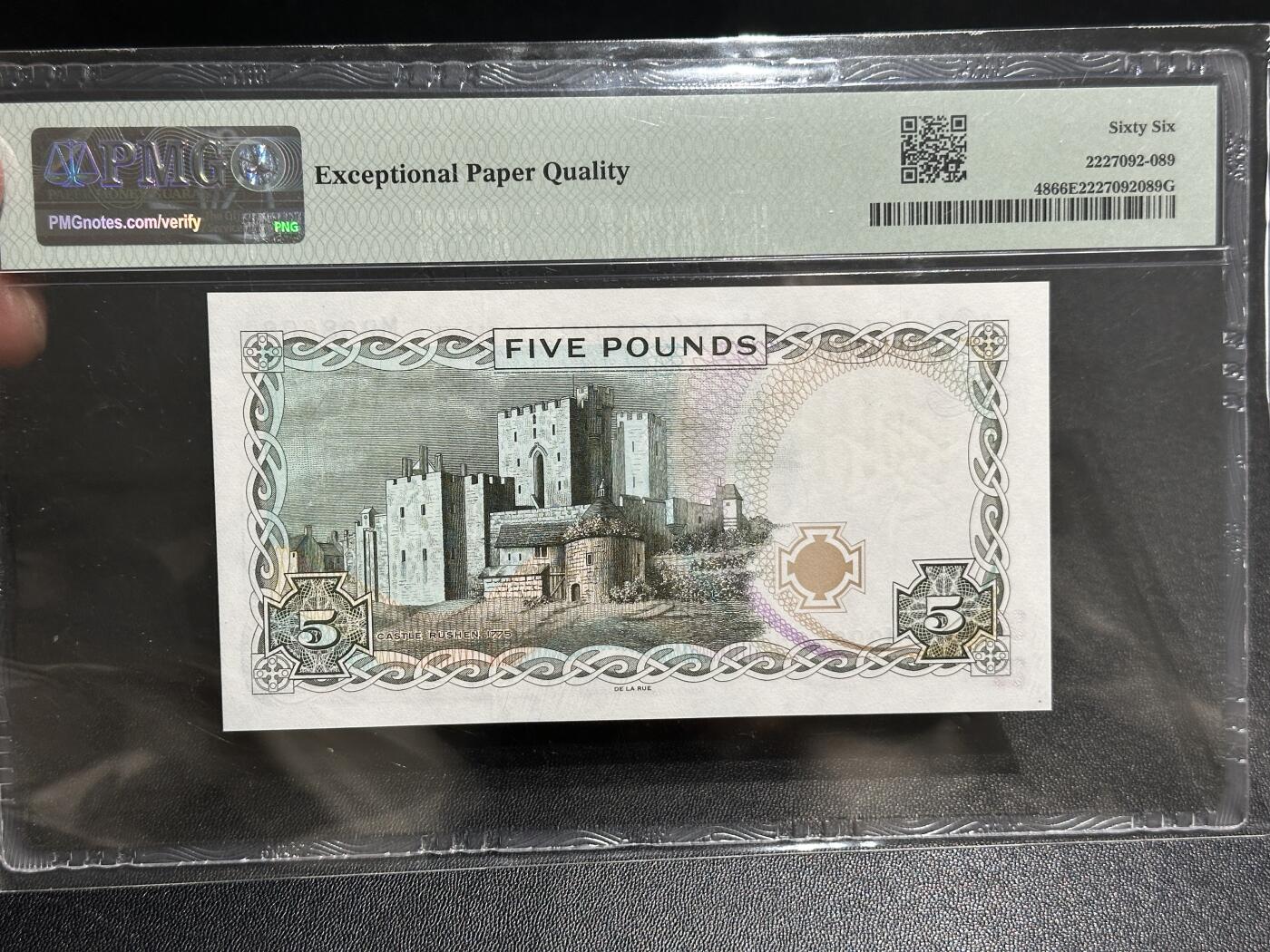 《外钞收藏家》第六百零四期（精品场）（本平台长期征集拍品、欢迎藏友们联系合作） 2015年马恩群岛5镑 PMG66 圆圆号