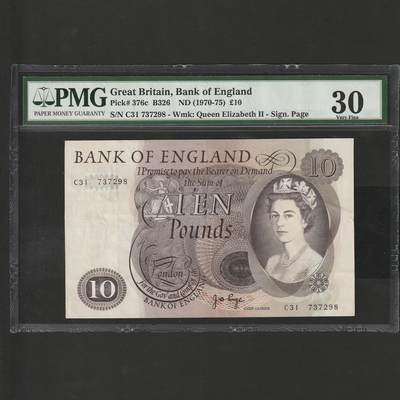 【1.26】世界纸币*第11期 - 英格兰银行10英镑，PMG 30