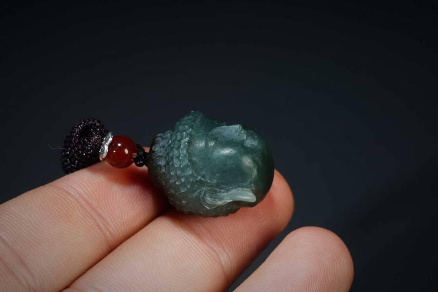 上海都达杂项专场五（全场包邮） 天然和田玉青玉佛头吊坠挂件87-56