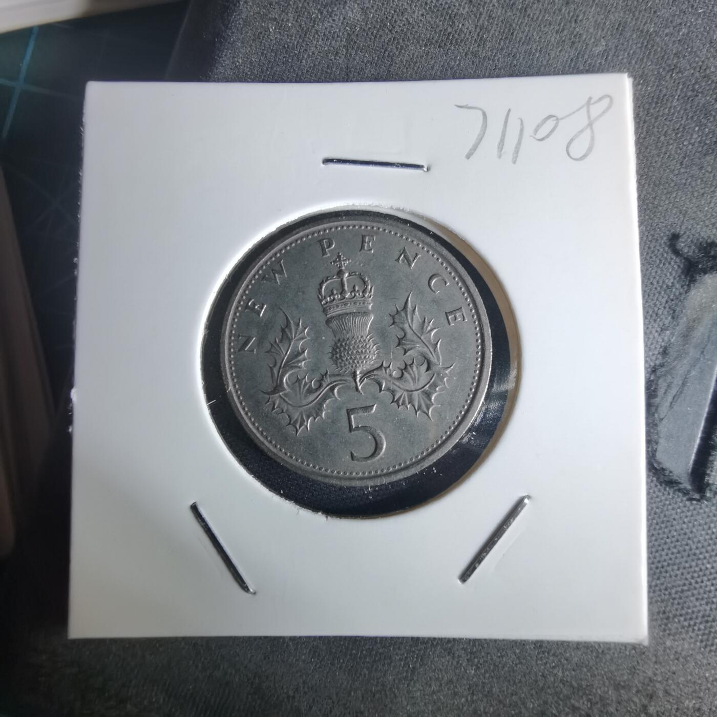 沼泽如烟--第971场 英国1969年5便士