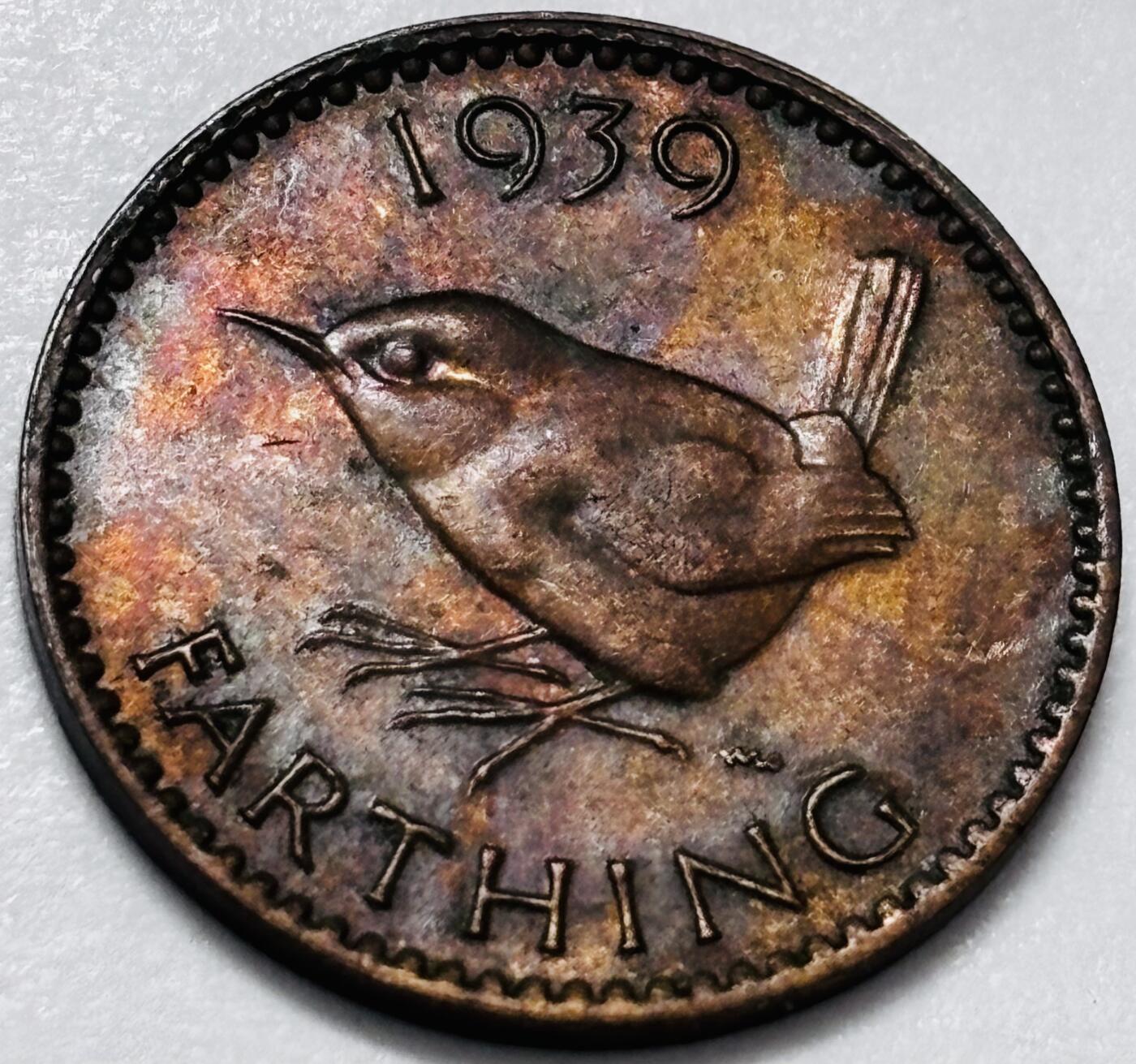 文馨钱币收藏 2026新年第四场（第 290 场）【长期接代拍品】 好品 1939 年英国乔治六世法新铜币