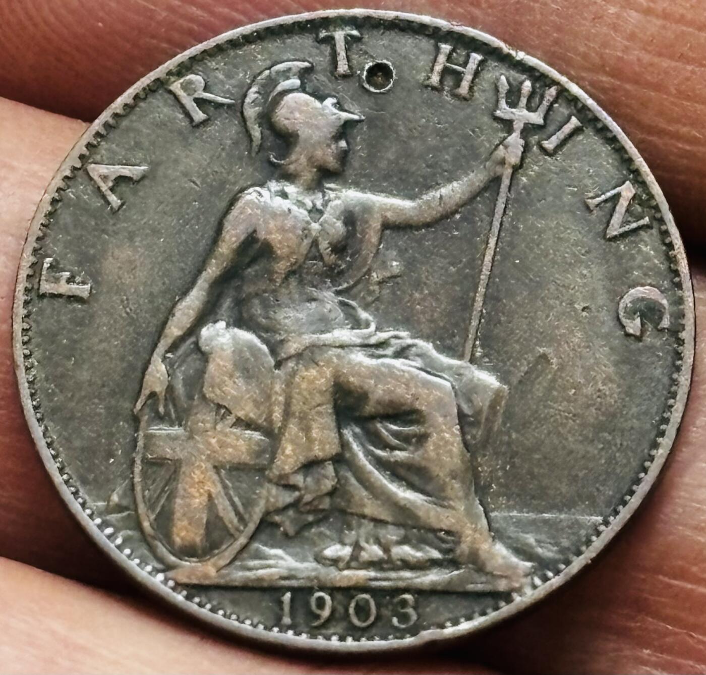 文馨钱币收藏 2026新年第四场（第 290 场）【长期接代拍品】 极美品 1903 年英国爱德华七世法新铜币