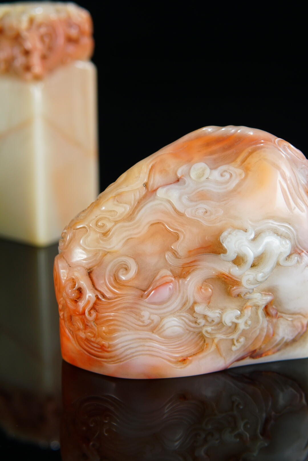 方寸藏珍·寿山田黄印章专场（一） 寿山善伯石《螭龙》套章