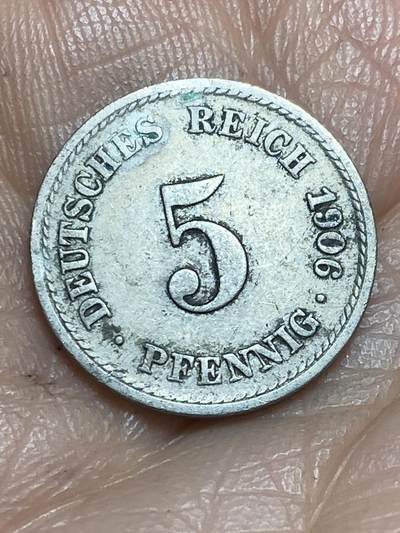 2026年第十三场(总第一百八十二场）外国好品散币场(免佣金) - 德意志帝国1906年5芬尼(威廉二世时期，F标斯图加特造)