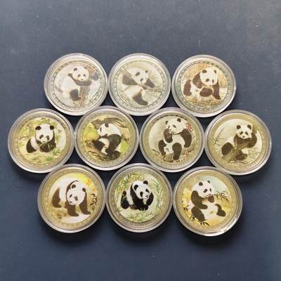 【全场包邮】纯粹捡漏拍496场-持续更新中 - 【纪念章】熊猫彩色纪念章10枚全套