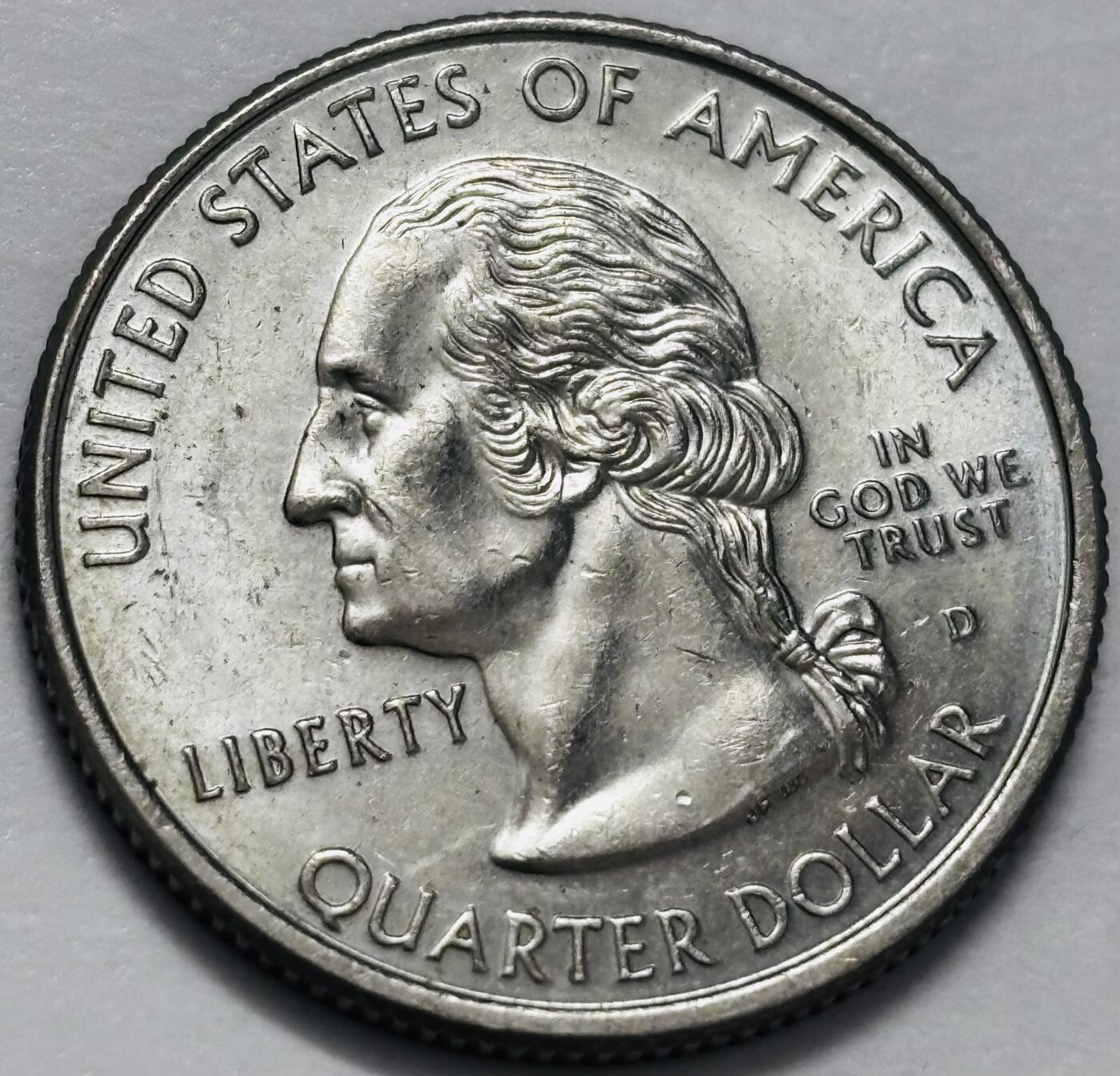 文馨钱币收藏 2026新年第四场（第 290 场）【长期接代拍品】 原光好品 1999 年美国康涅狄格州 25 美分纪念币