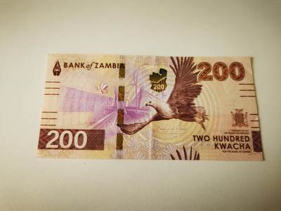 零零发流通品外国纸币拍卖 无佣金 - 赞比亚200AA