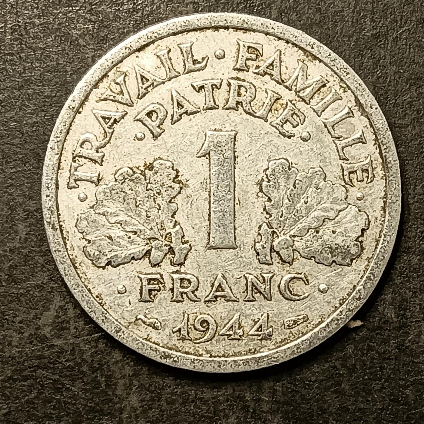 逸泉钱币2026A第五场A各国纸币沙俄散币纪念币系列A702-882 801 法国维希1法郎吕币