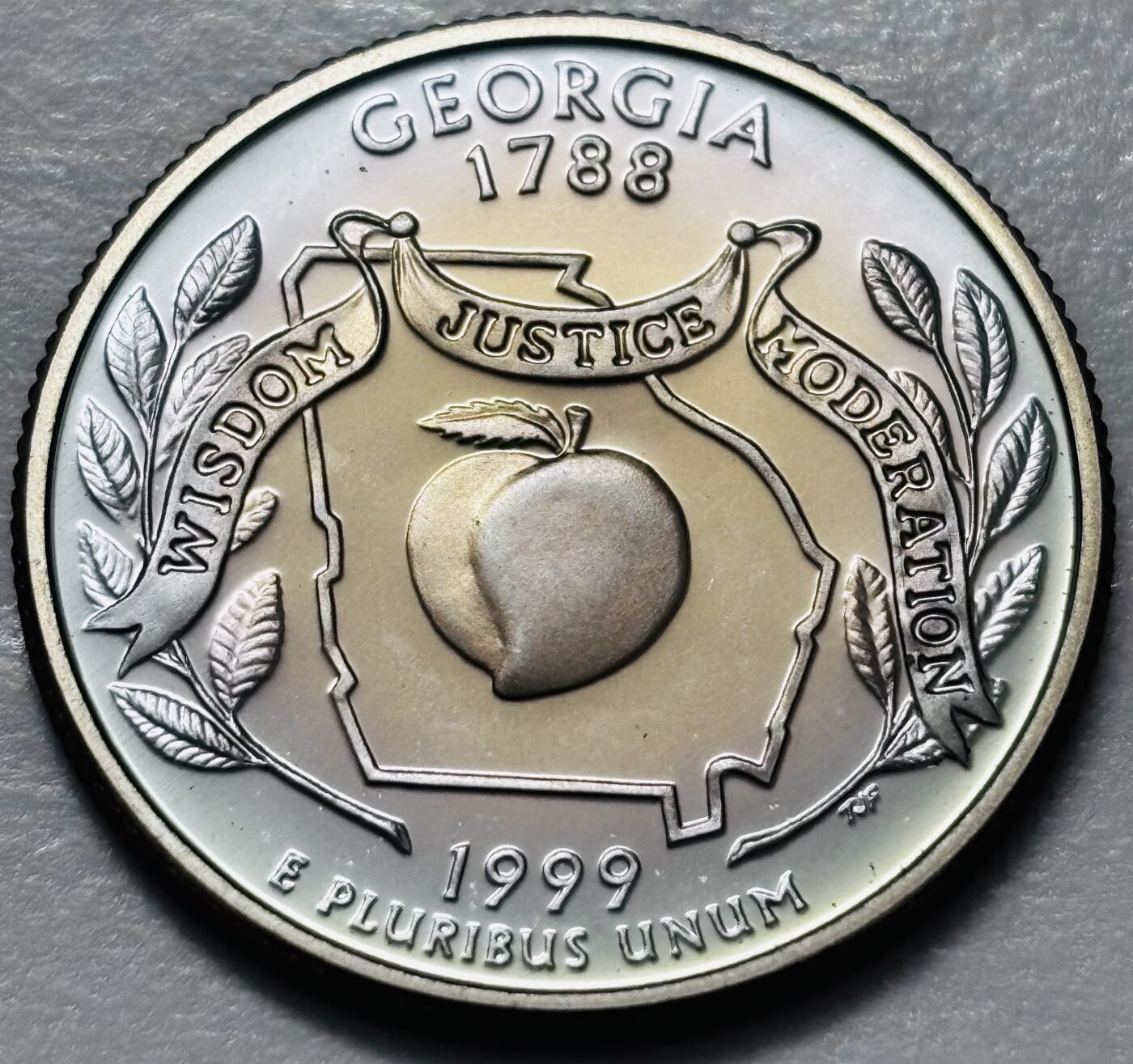 文馨钱币收藏 2026新年第四场（第 290 场）【长期接代拍品】 全新1999年美国佐治亚州25美分精制币