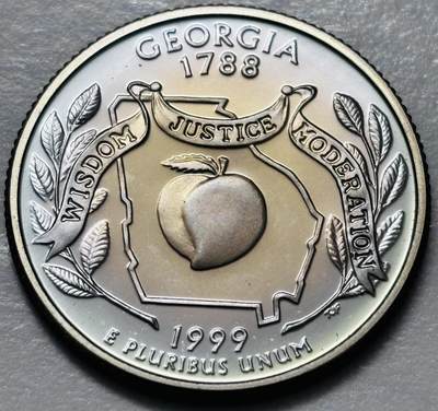 文馨钱币收藏 2026新年第四场（第 290 场）【长期接代拍品】 - 全新1999年美国佐治亚州25美分精制币