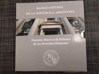 布加迪🐬～世界钱币(上海)🌾第 271 期 /  各国套币和散币 - 阿根廷🇦🇷 2006年 2比索卡装币 人权纪念