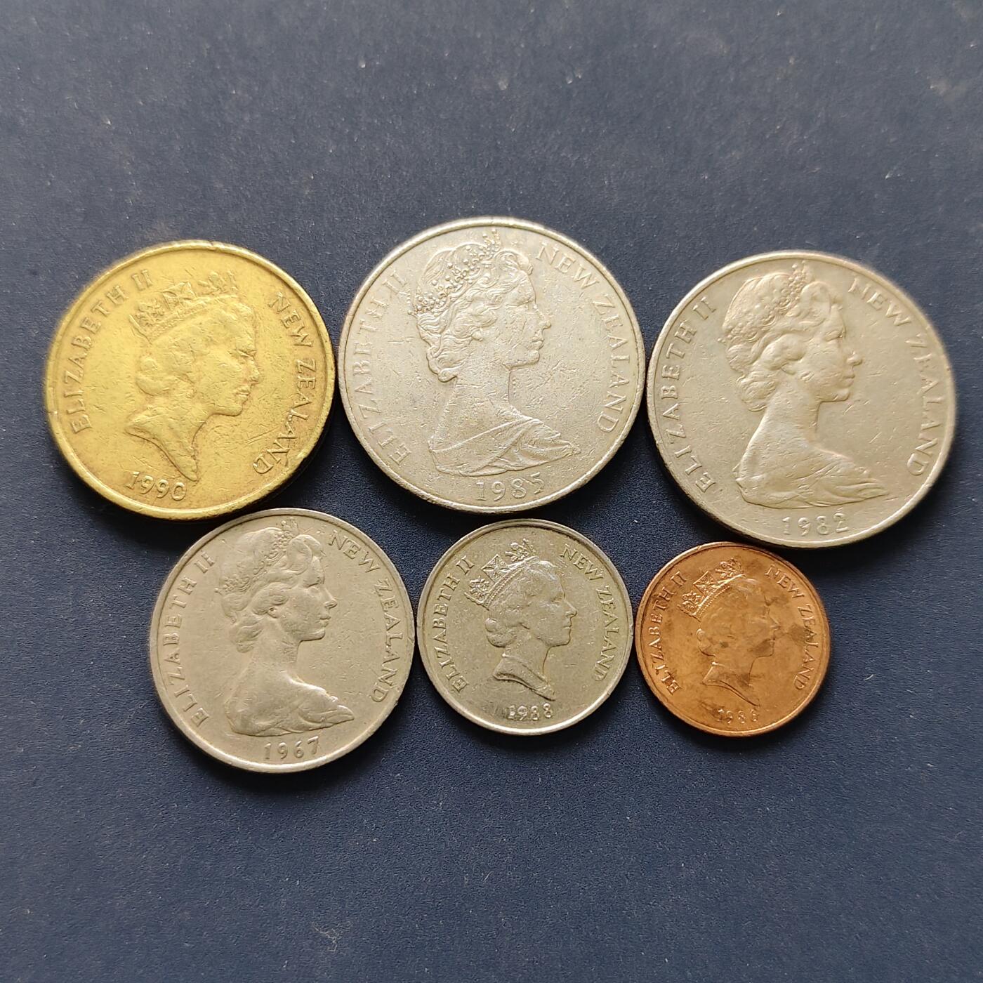 【全场包邮】纯粹捡漏拍496场-持续更新中 新西兰各年份散币6枚一组-含2元