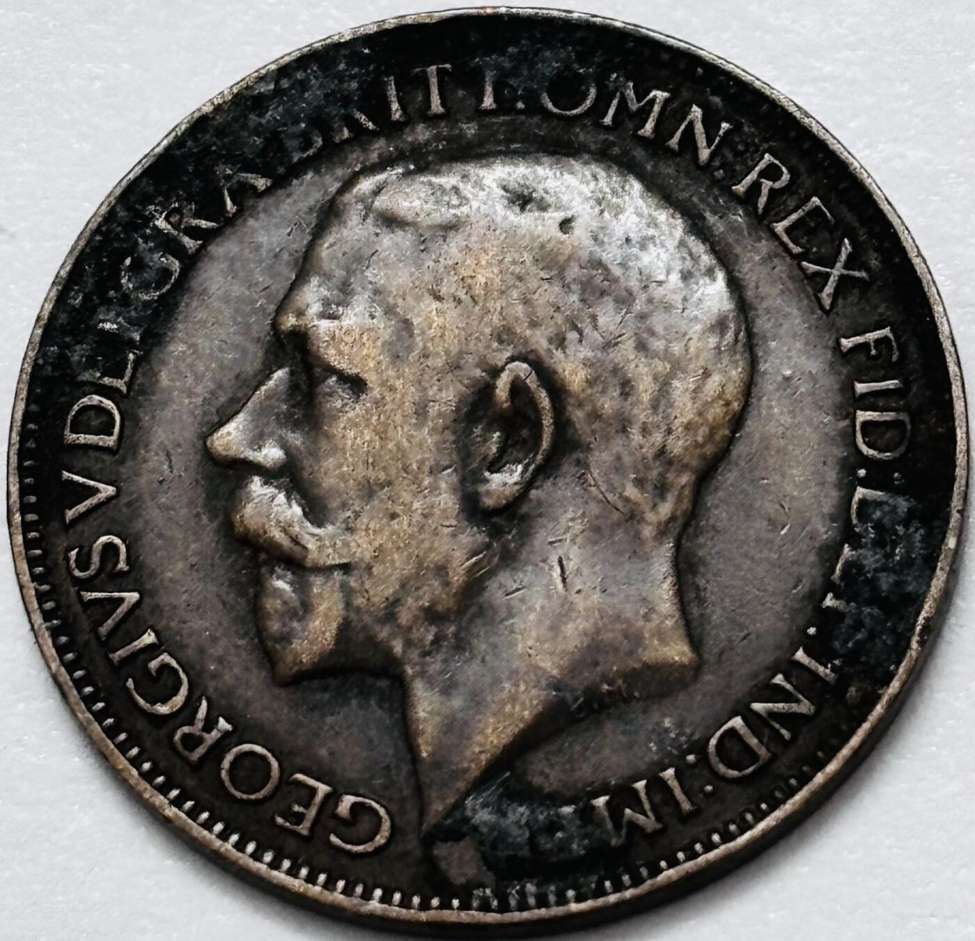 文馨钱币收藏 2026新年第四场（第 290 场）【长期接代拍品】 极美品 1924 年英国乔治五世法新铜币