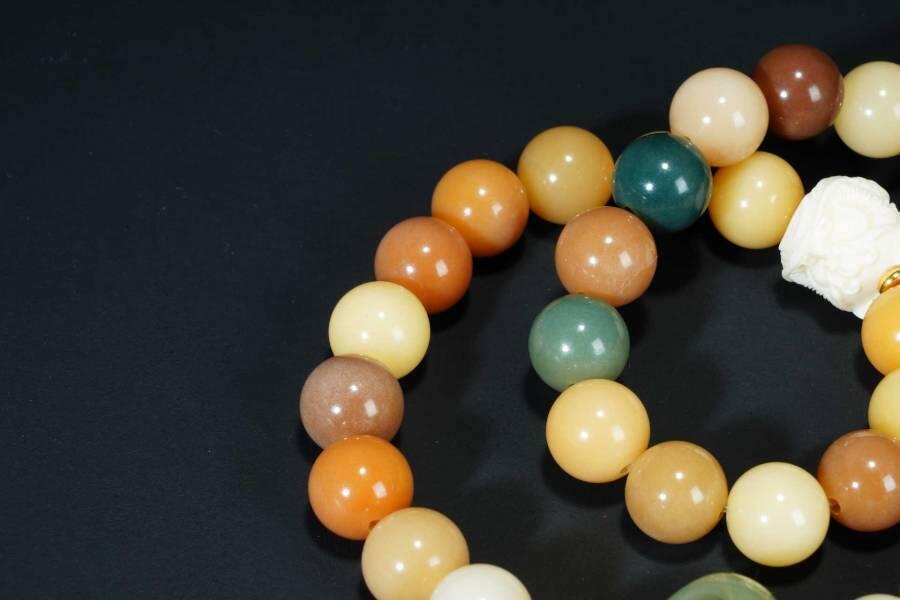 上海都达杂项专场五（全场包邮） 多彩菩提圆珠双圈手串87-280