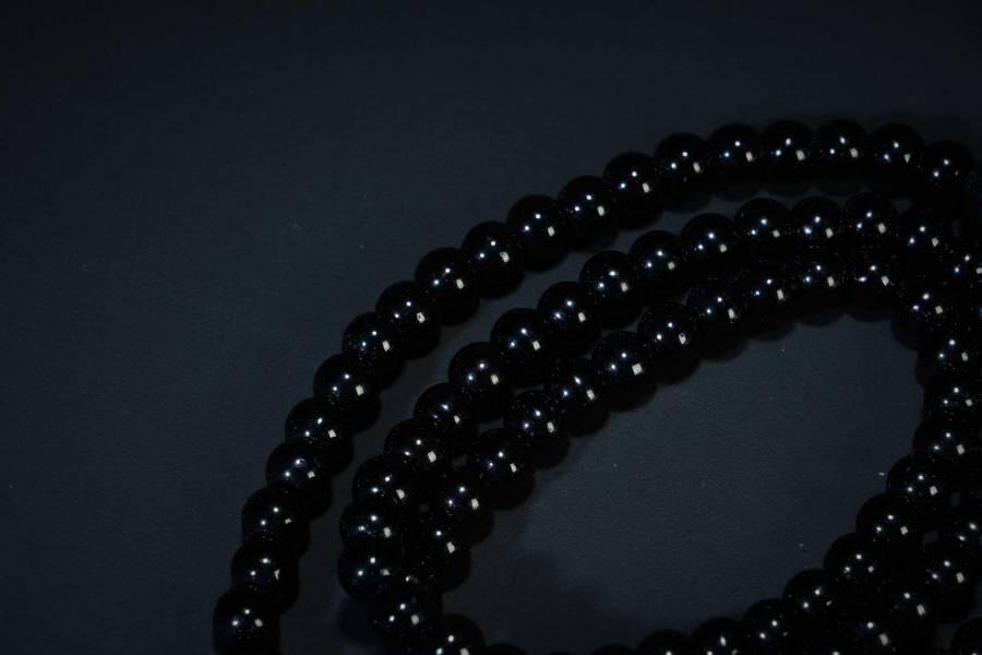 上海都达杂项专场五（全场包邮） 天然黑玛瑙0.6圆珠多圈手串87-156