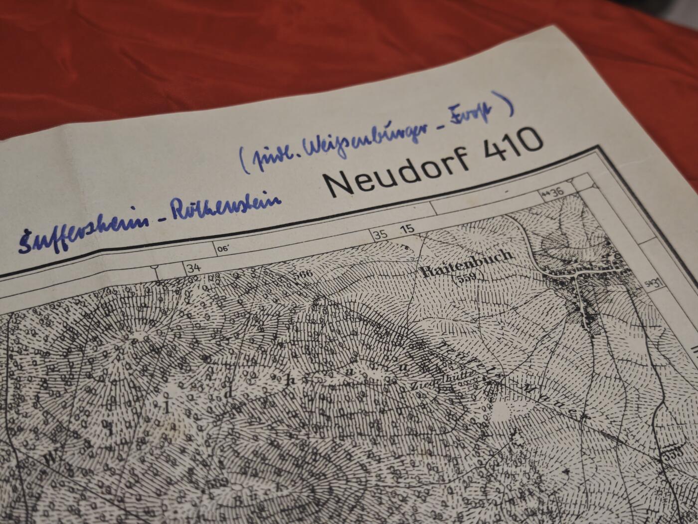 橙子收藏第一期 1938年二战德国巴伐利亚王国1:25000地形图（诺伊多夫410号图幅）