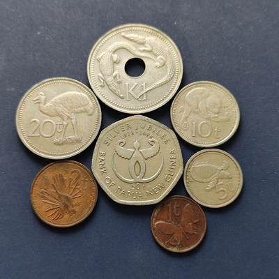 【全场包邮】纯粹捡漏拍496场-持续更新中 - 巴布亚新几内亚各年份7枚套币-含1998年央行25周年纪念币