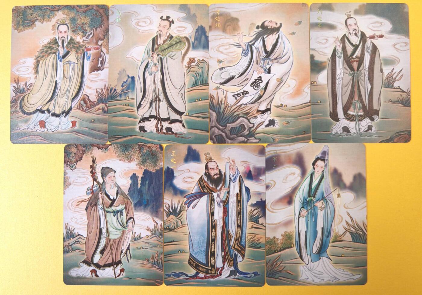 趣卡卡拍No.23期（无佣金免手续费，分享成交有奖） 【彩闪】焱卡文化 列仙卷 彫仙 彩闪-王重阳+马钰+谭处端+刘处玄+丘处机+王处一+孙不二