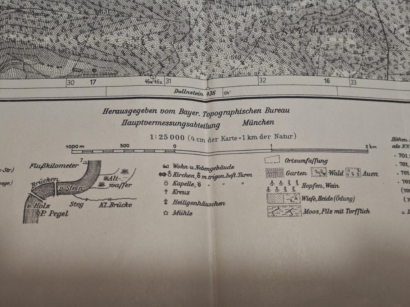 橙子收藏第一期 1938年二战德国巴伐利亚王国1:25000地形图（诺伊多夫410号图幅）
