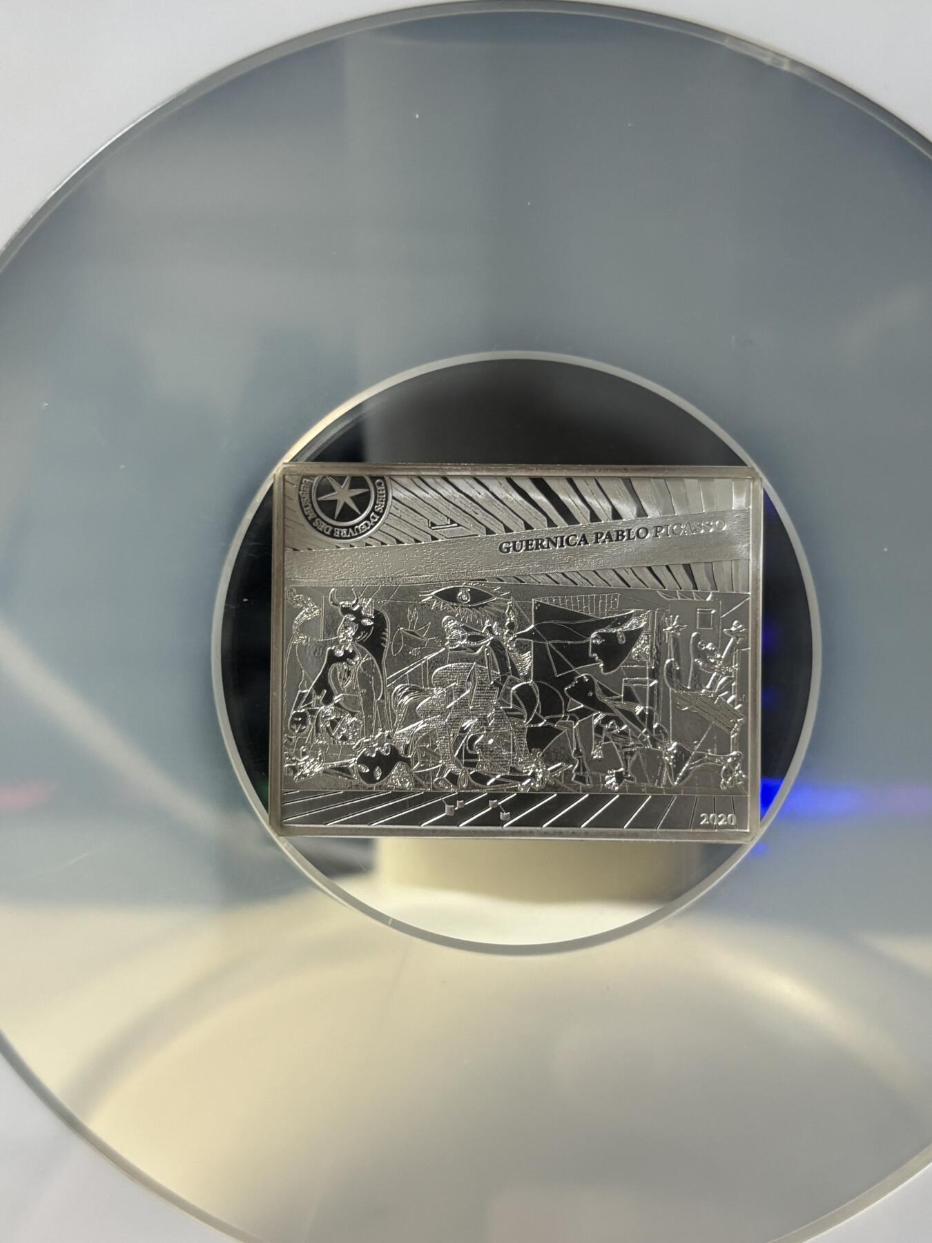 第189期拍卖 法国2020年杰作毕加索《格尔尼卡》银币NGC-PF69首无盒无证书，900银，22.2克，发行3000枚