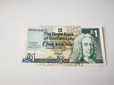 零零发流通品外国纸币拍卖 无佣金 - 苏格兰1镑纪念钞