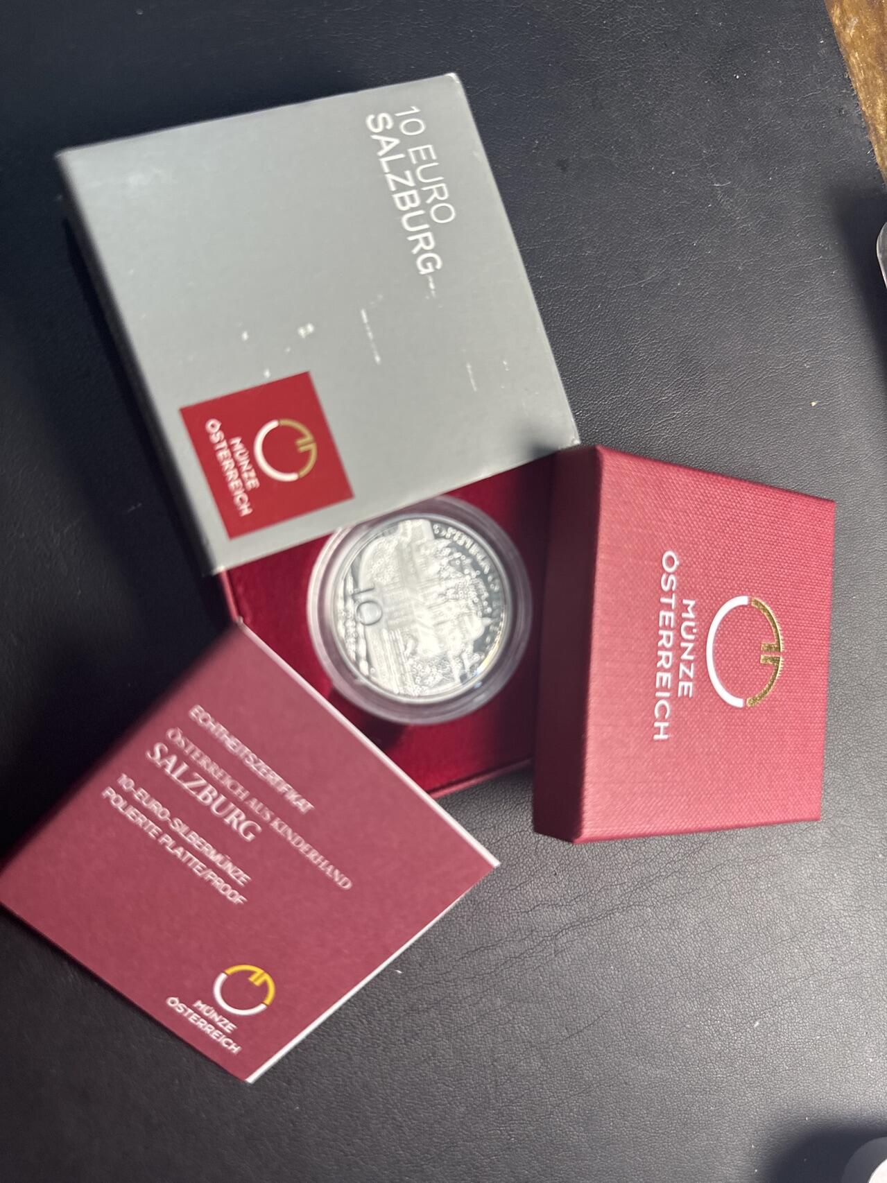 ❤️【币观天下】❤️ 第340期钱币拍卖- 2026.1.23周五晚上6点半场-长期征集拍品 奥地利联邦省系列银币 盒证齐全(面值10欧，重量17.3克)2014-2