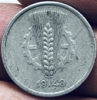 文馨钱币收藏 2026新年第四场（第 290 场）【长期接代拍品】 - 少见好品 1948 年民主东德 5 芬尼，第一版本首发年，只发行三年