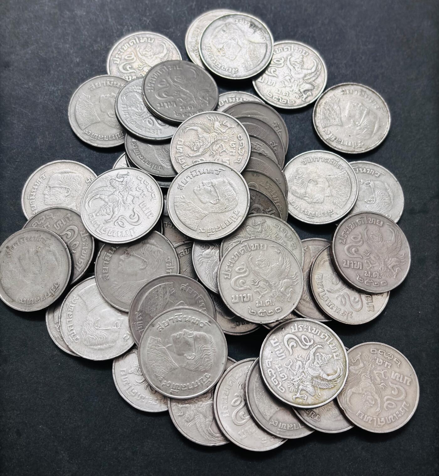 文馨钱币收藏 2026新年第四场（第 290 场）【长期接代拍品】 好品泰国 1977 年老版 5 泰铢 50 枚，淘宝接近 8-12 元一枚