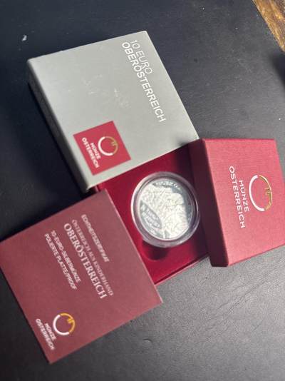 ❤️【币观天下】❤️ 第340期钱币拍卖- 2026.1.23周五晚上6点半场-长期征集拍品 - 奥地利联邦省系列银币 盒证齐全(面值10欧，重量17.3克)2016-1