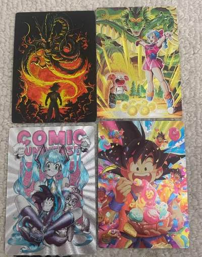 春节前倒数第三场！！龙虎卡牌-七三场（满200元包邮，无佣金，每周六结拍，欢迎送拍） - 粗闪4张 奇点  七龙珠