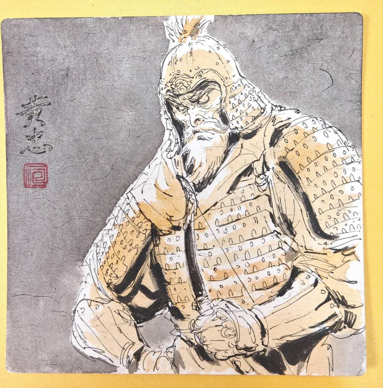 趣卡卡拍No.23期（无佣金免手续费，分享成交有奖） 【手绘卡，一泡手绘，（140*140mm）手绘大卡】】昆仑万象 一泡 手绘 三国五虎将 黄忠 手绘大卡