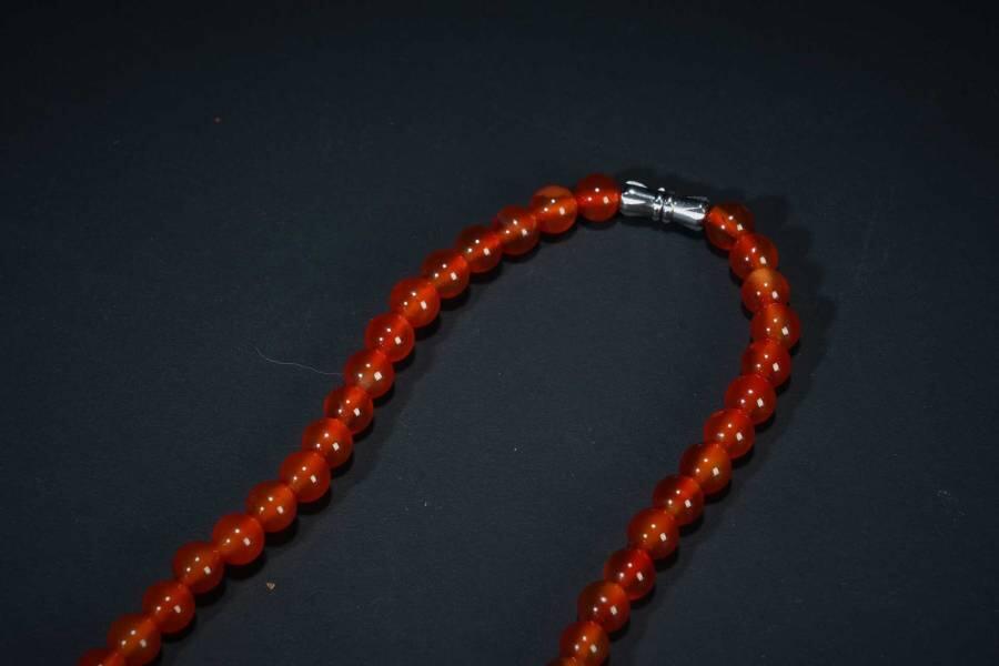上海都达杂项专场五（全场包邮） 天然红玛瑙项链 附鉴定证书87-289