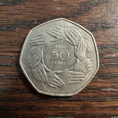 蒂克钱币- 第56场 外国散币免佣金限时拍 - 英国 1973年 加入欧盟 50分纪念币