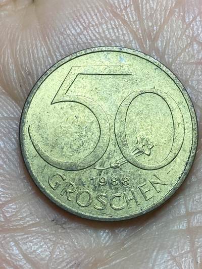 2026年第十三场(总第一百八十二场）外国好品散币场(免佣金) - 奥地利🇦🇹1988年50格罗申(二战后共和国时期第二版)