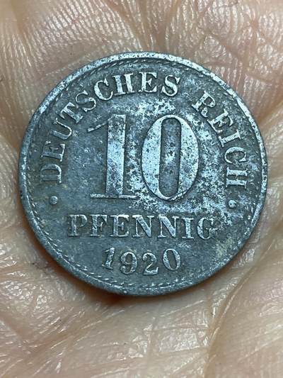 2026年第十三场(总第一百八十二场）外国好品散币场(免佣金) - 德意志帝国1920年10芬尼锌币(德意志帝国到魏玛共和国过渡时期)