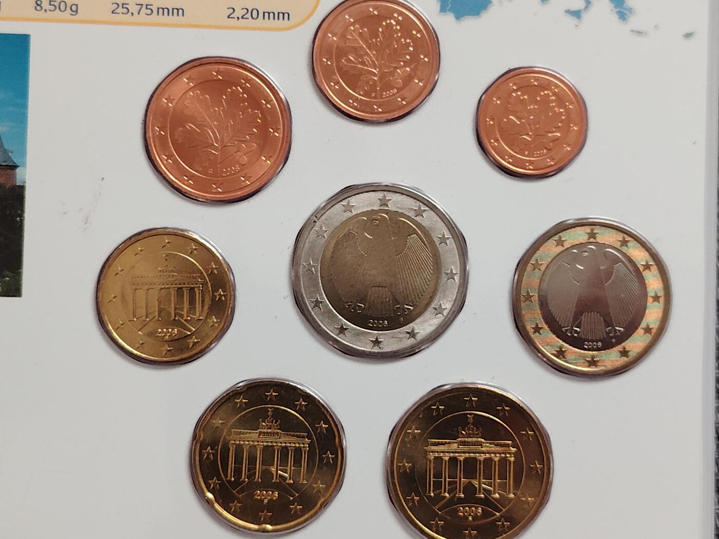 布加迪🐬～世界钱币(上海)🌾第 271 期 /  各国套币和散币 德国🇩🇪 2006年 欧元套币 含2枚2欧元