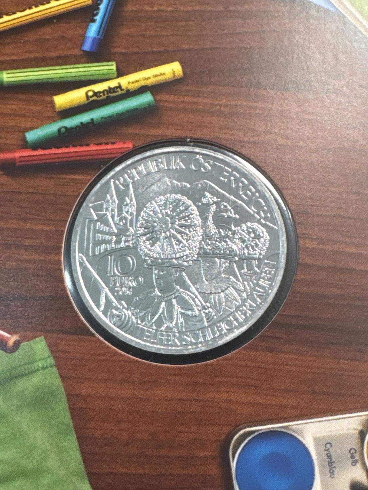 ❤️【币观天下】❤️ 第340期钱币拍卖- 2026.1.23周五晚上6点半场-长期征集拍品 奥地利联邦省系列银币 原厂封装卡册(面值10欧，重量17.3克)2014年萨尔兹堡