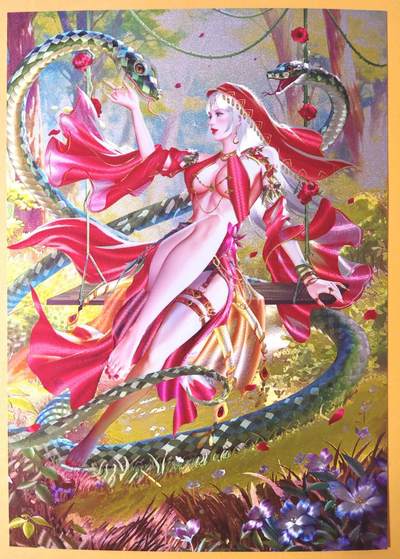 趣卡卡拍No.23期（无佣金免手续费，分享成交有奖） - 【A4粗闪】百里卡牌 千洲·珍藏版生肖蛇A4粗闪卡