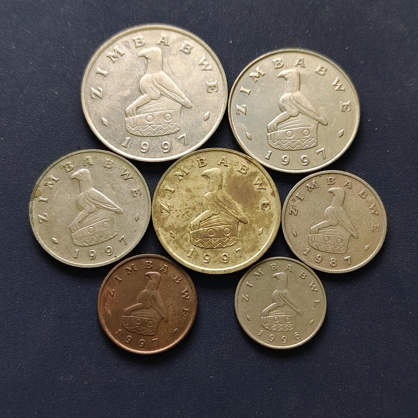 【全场包邮】纯粹捡漏拍496场-持续更新中 津巴布韦1996-1997年7枚套币