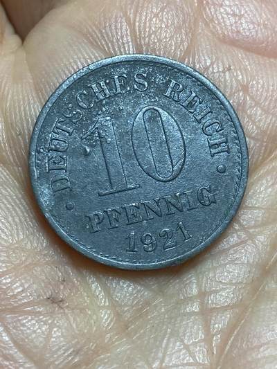 2026年第十三场(总第一百八十二场）外国好品散币场(免佣金) - 好品–德意志帝国1921年10芬尼锌币(德意志帝国到魏玛共和国过渡时期)